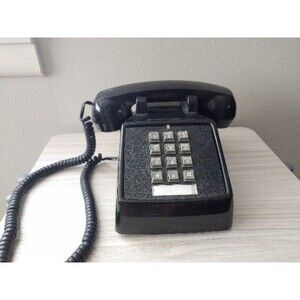 Vintage Cortelco 250000-VBA-20M Black Push Button Desk Phone Telephone